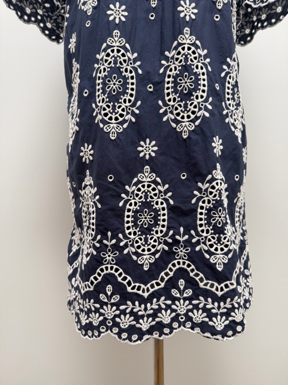 Sezane Elvina Dress Navy White Mini Dress Size 38 Medium US 6 - Picture 9 of 14